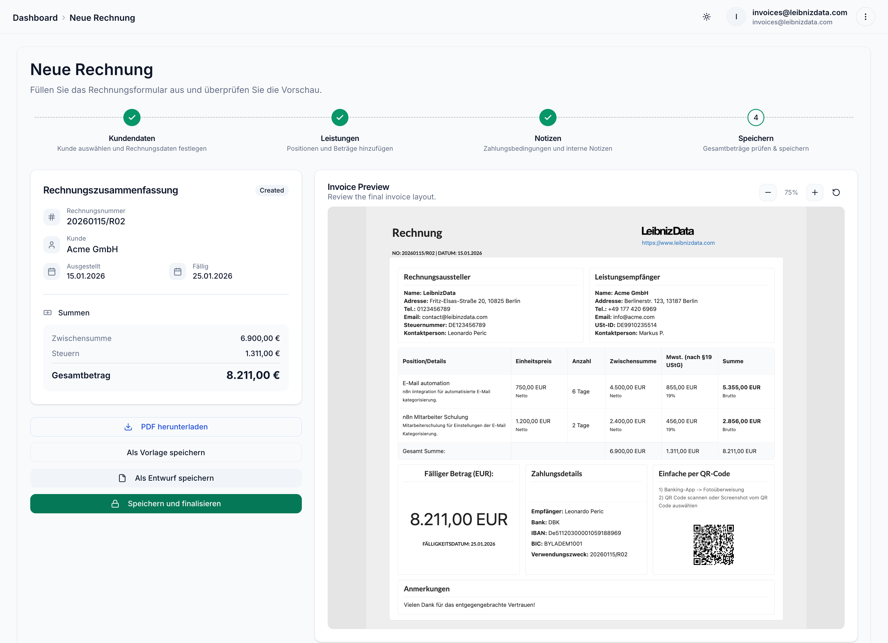 Rechnung Erstellen Vorlage